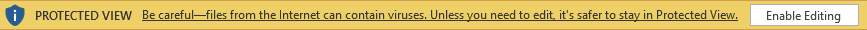 Bannière jaune Excel